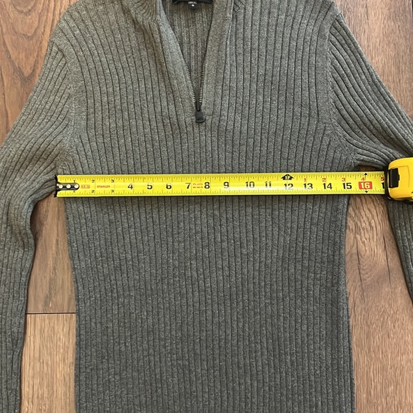 Express mens grey pullover 1/4 zip sweater - Picture 4 of 6